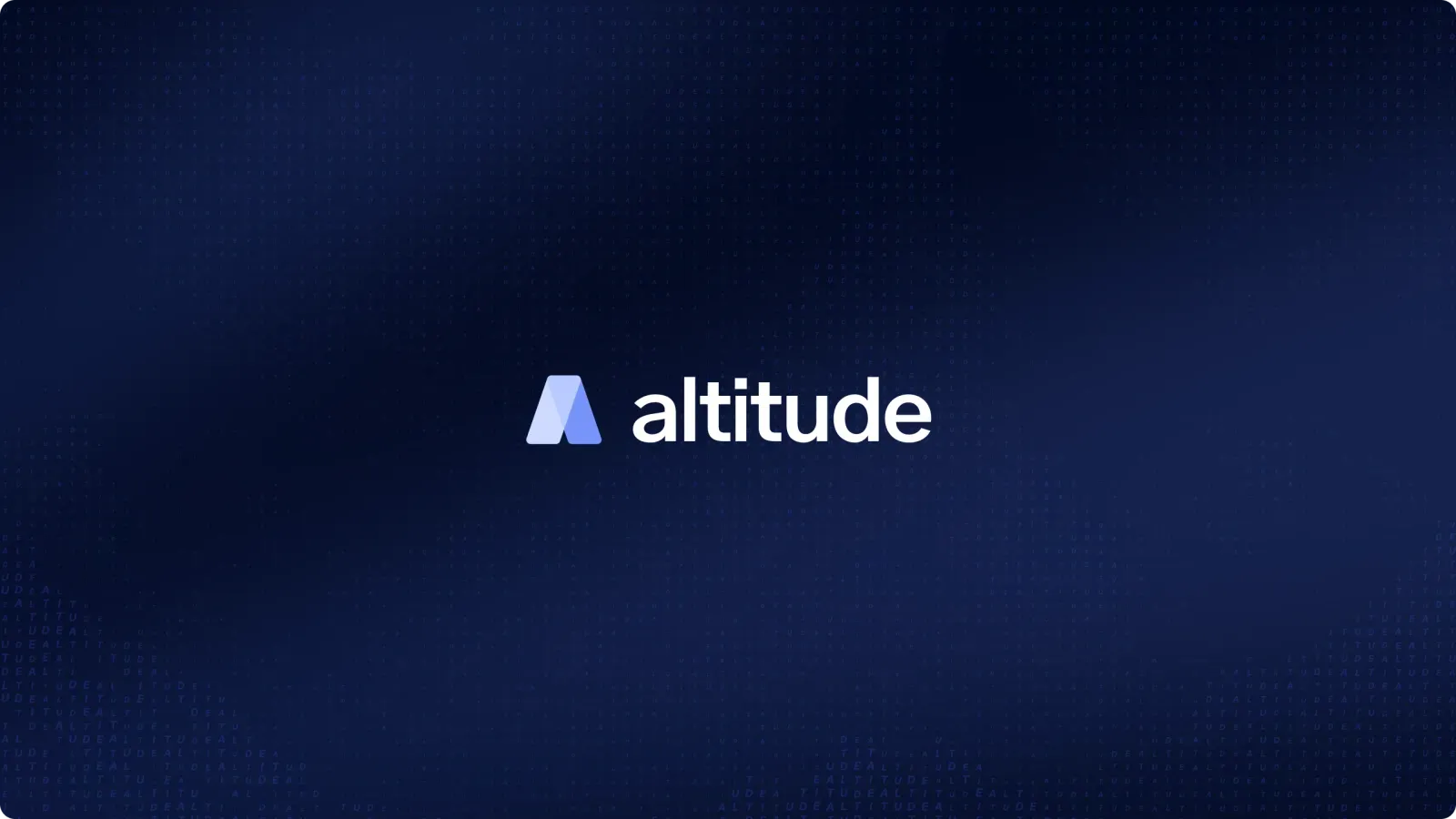 White altitude logo and text on a dark blue background with subtle repeated text pattern.